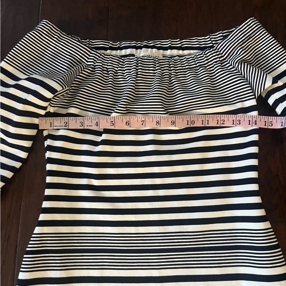 Sugar+Lips Striped Off-Shoulder Dress. Size S - Picture 4 of 7